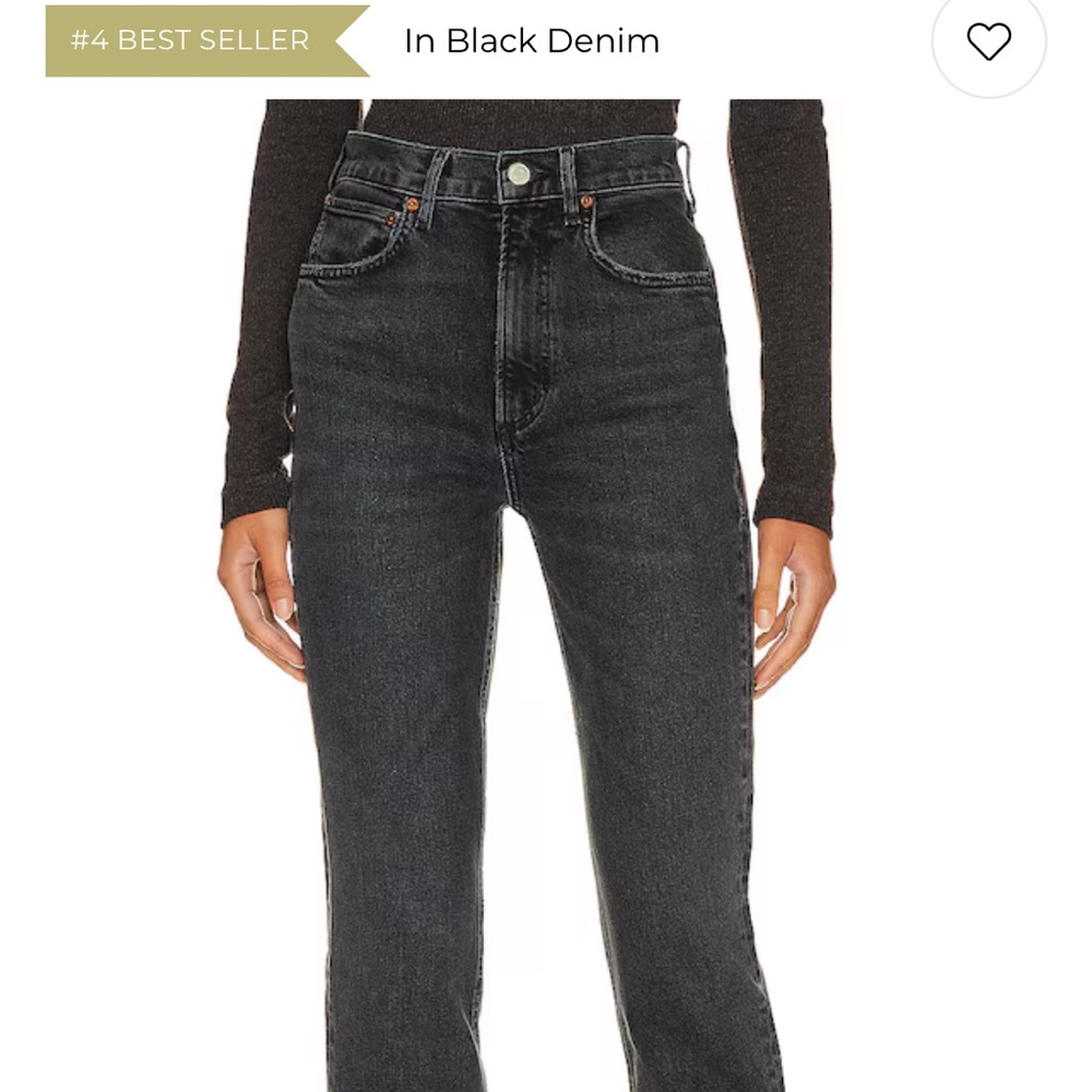 Agolde High-Rise Straight Leg Women’s Jeans - Black Denim